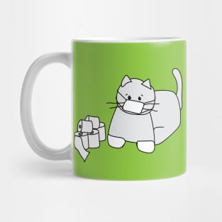 Corona Cat White Gloves Green Back Mug